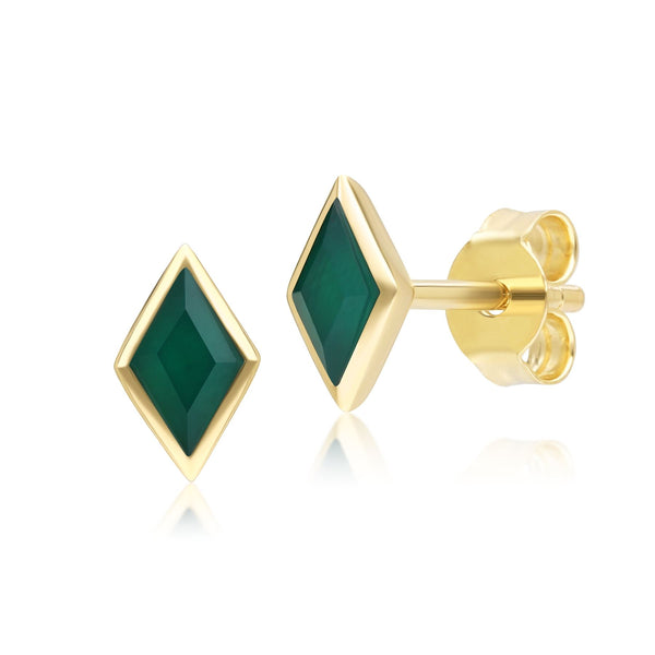 gemondo Classic Chalcedony Stud Earrings in 9ct Yellow Gold gemondo Classic Chalcedony Stud Earrings in 9ct Yellow Gold