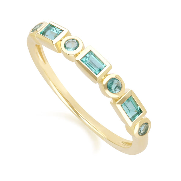 Gemondo Classic Emerald Eternity Ring In 9ct Yellow Gold