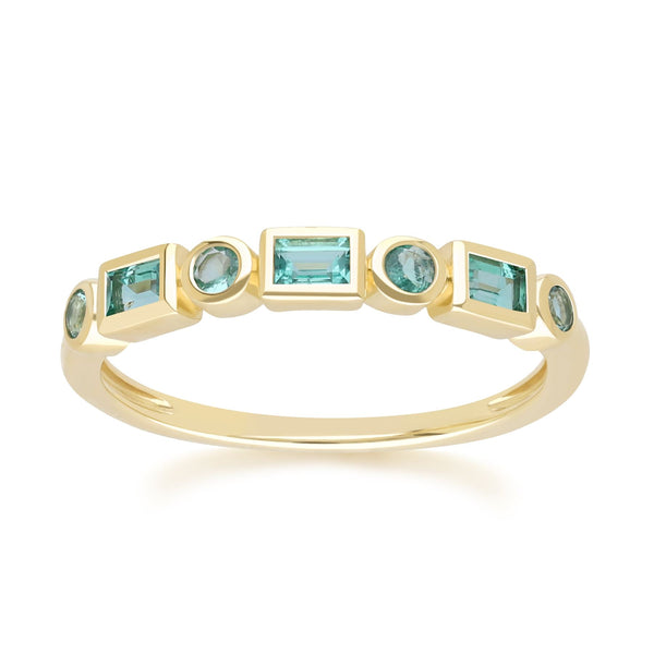 gemondo Classic Emerald Eternity Ring in 9ct Yellow Gold