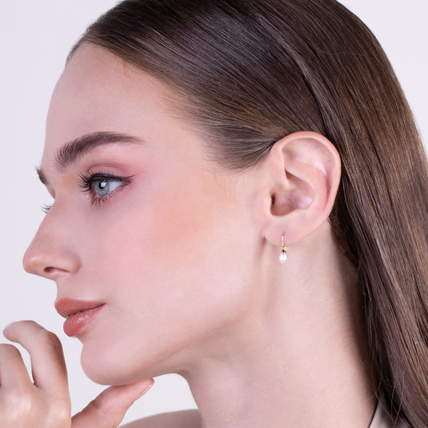 Gemondo Classic Freshwater Pearl Drop Earrings In 9ct Yellow Gold