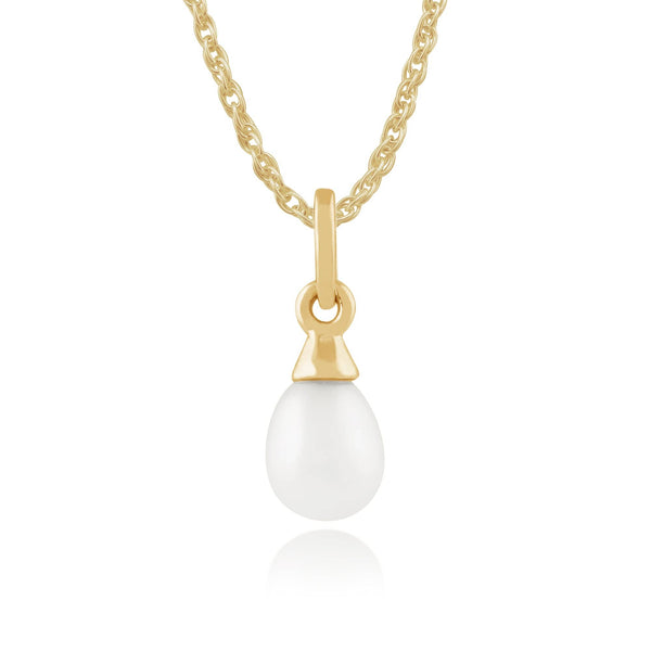 gemondo Classic Freshwater Pearl Pendant in 9ct Yellow Gold