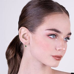 Gemondo Classic Green Jade Bezel Set Drop Earrings In 9ct Yellow Gold