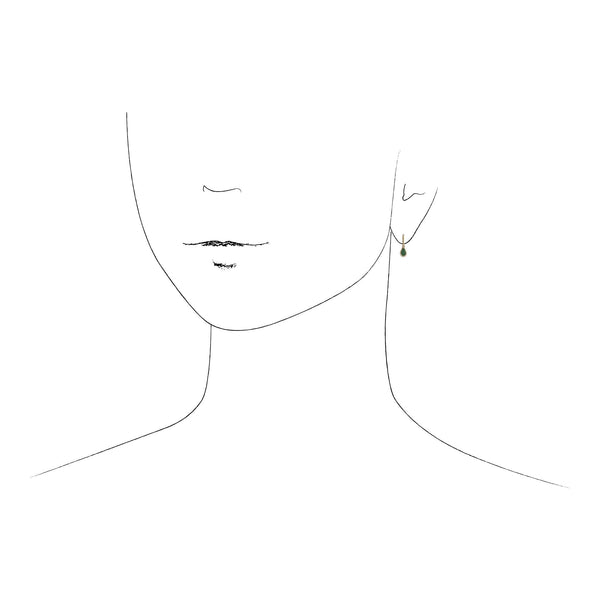 Gemondo Classic Green Jade Bezel Set Drop Earrings In 9ct Yellow Gold