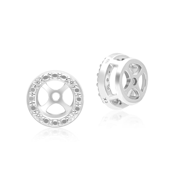 Gemondo Classic Halo Diamond Ear Jacket Earrings In 9ct White Gold