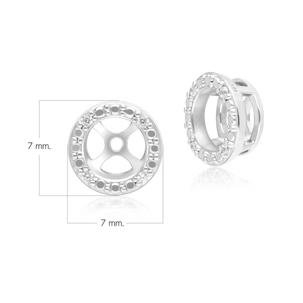 Gemondo Classic Halo Diamond Ear Jacket Earrings In 9ct White Gold