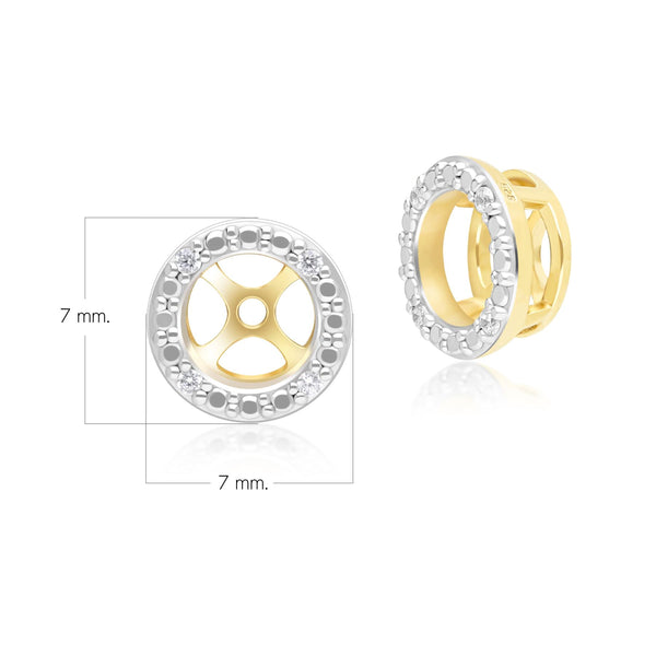 Gemondo Classic Halo Diamond Ear Jacket Earrings In 9ct Yellow Gold