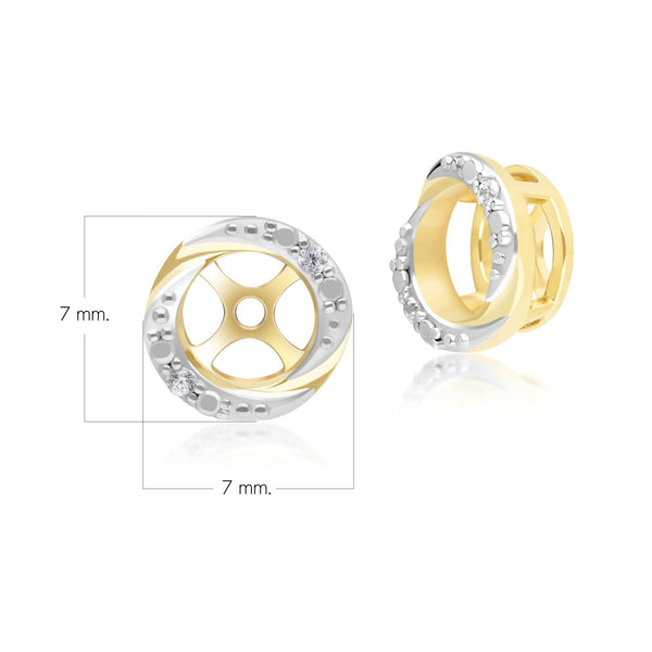Gemondo Classic Halo Diamond Swirl Ear Jacket Earrings In 9ct Yellow Gold