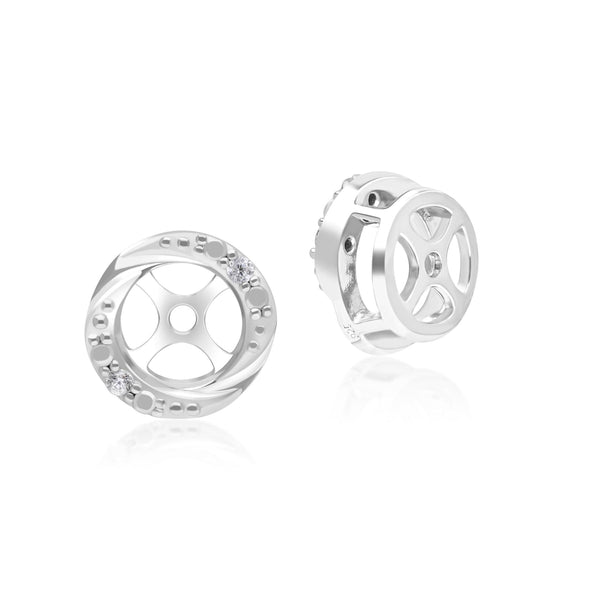 Gemondo Classic Halo Diamond Swirl Ear Jacket Earrings In 9ct White Gold