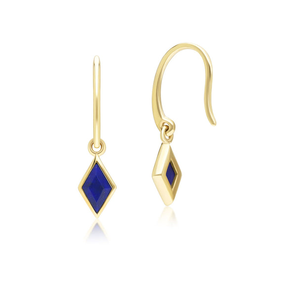 Gemondo Classic Lapis Lazuli Drop Earrings In 9ct Yellow Gold