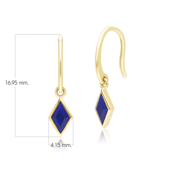 Gemondo Classic Lapis Lazuli Drop Earrings In 9ct Yellow Gold