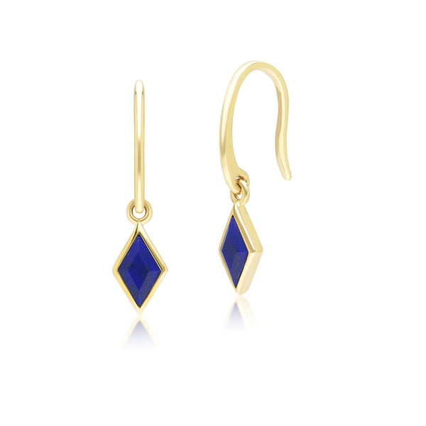 gemondo Classic Lapis Lazuli Drop Earrings in 9ct Yellow Gold