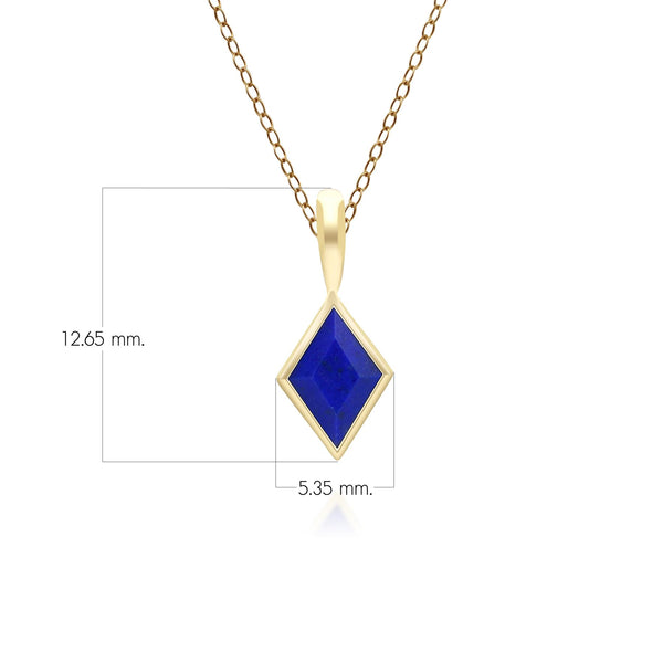 Gemondo Classic Lapis Lazuli Pendant Necklace In 9ct Yellow Gold