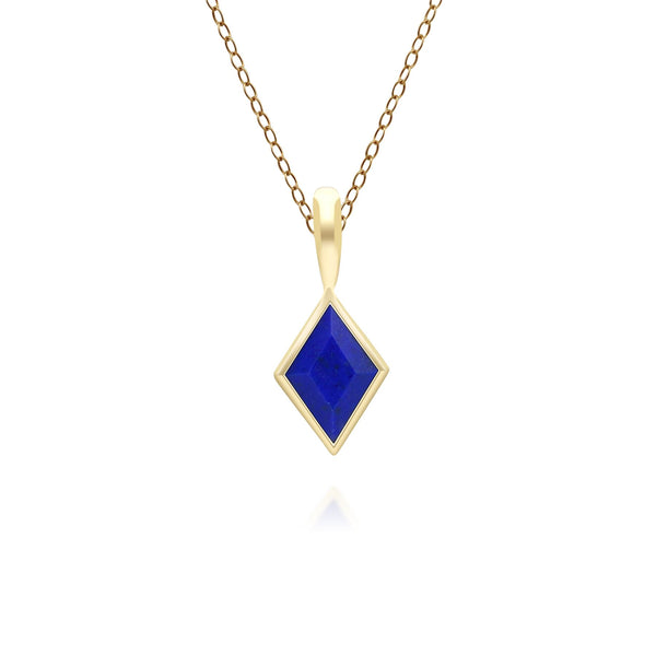 gemondo Classic Lapis Lazuli Pendant Necklace in 9ct Yellow Gold