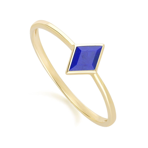 Gemondo Classic Lapis Lazuli Ring In 9ct Yellow Gold