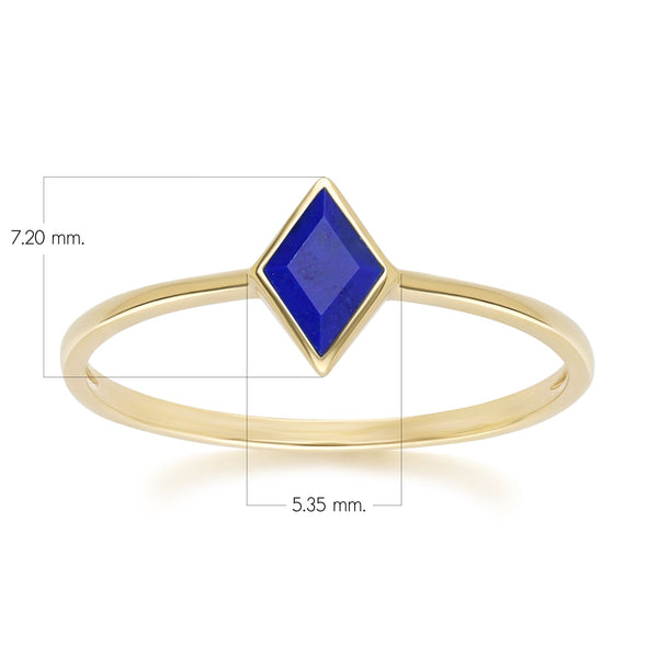 Gemondo Classic Lapis Lazuli Ring In 9ct Yellow Gold