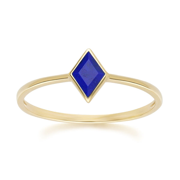 gemondo Classic Lapis Lazuli Ring in 9ct Yellow Gold