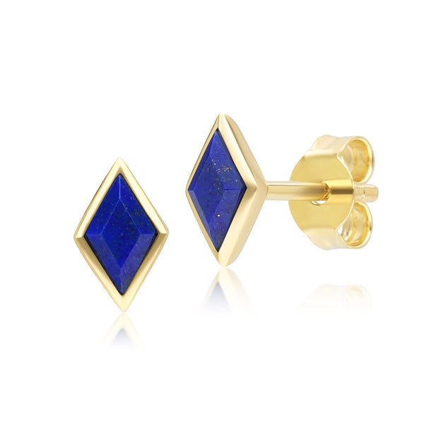 gemondo Classic Lapis Lazuli Stud Earrings in 9ct Yellow Gold