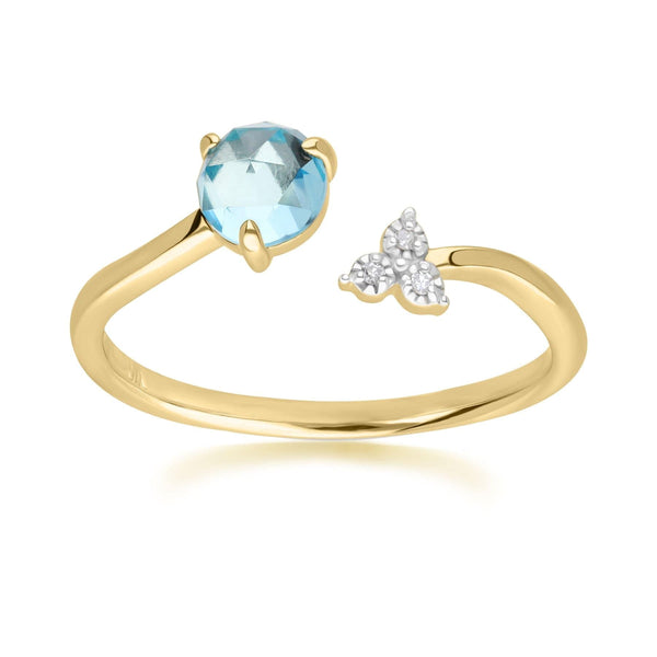 gemondo Classic Light Swiss Blue Topaz Open Ring in 9ct Yellow Gold