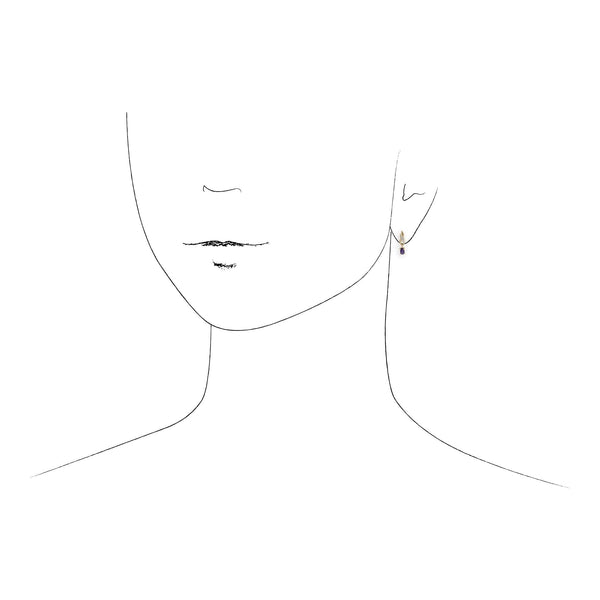 Gemondo Classic Oval Amethyst & Diamond Twist Drop Earrings In 9ct Yellow Gold