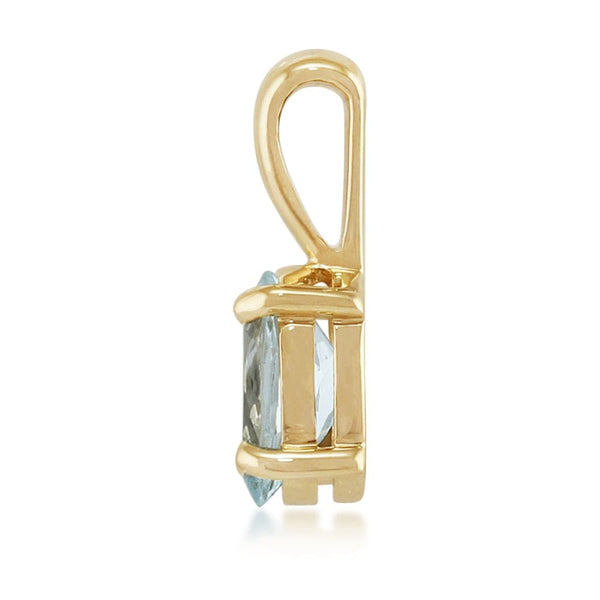 Gemondo Classic Oval Aquamarine 0.60ct Pendant In 9ct Yellow Gold