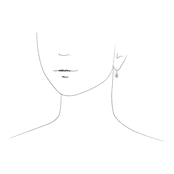 Gemondo Classic Oval Aquamarine Claw Set Drop Earrings In 9ct Yellow Gold