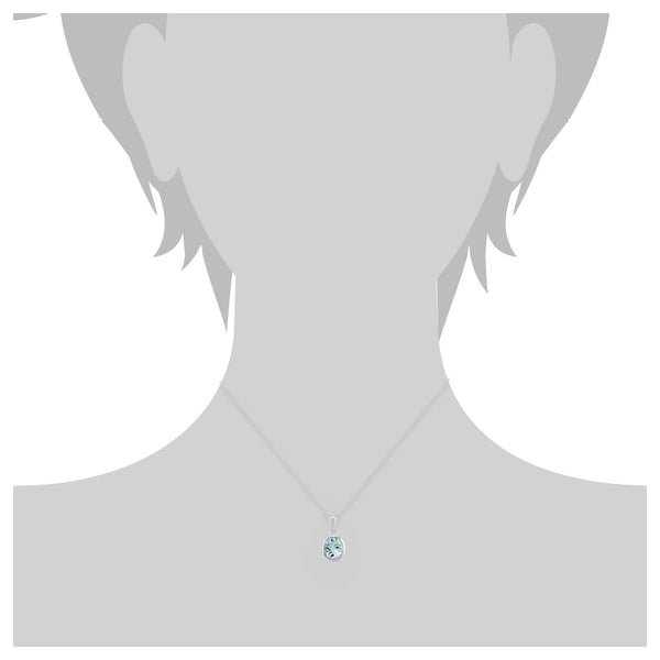 Gemondo Classic Oval Aquamarine Pendant In 9ct White Gold