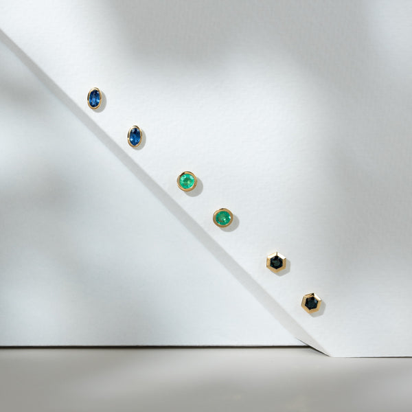 Gemondo Classic Oval Blue Sapphire Stud Earrings In 9ct Yellow Gold