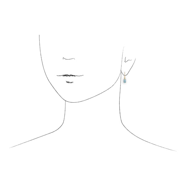 Gemondo Classic Oval Blue Topaz Claw Set Drop Earrings In 9ct Yellow Gold