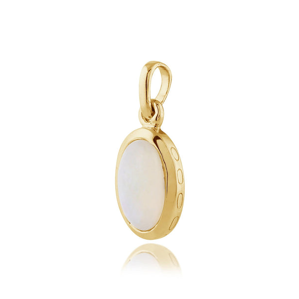 Gemondo Classic Oval Opal Pendant In 9ct Yellow Gold