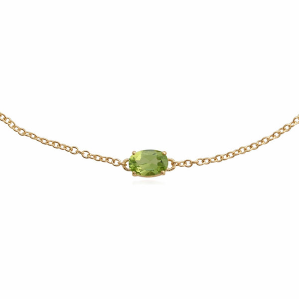 Gemondo Classic Oval Peridot Single Stone Bracelet In 9ct Yellow Gold