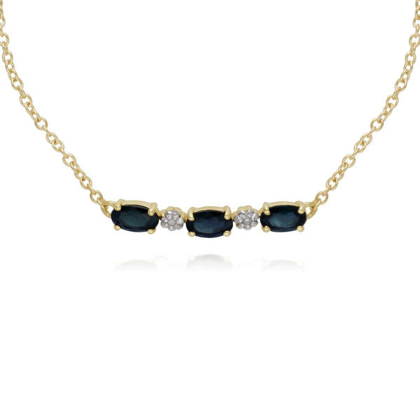 Gemondo Classic Oval Sapphire & Diamond Bracelet In 9ct Yellow Gold