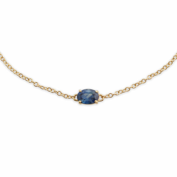 Gemondo Classic Oval Sapphire Single Stone Bracelet In 9ct Yellow Gold