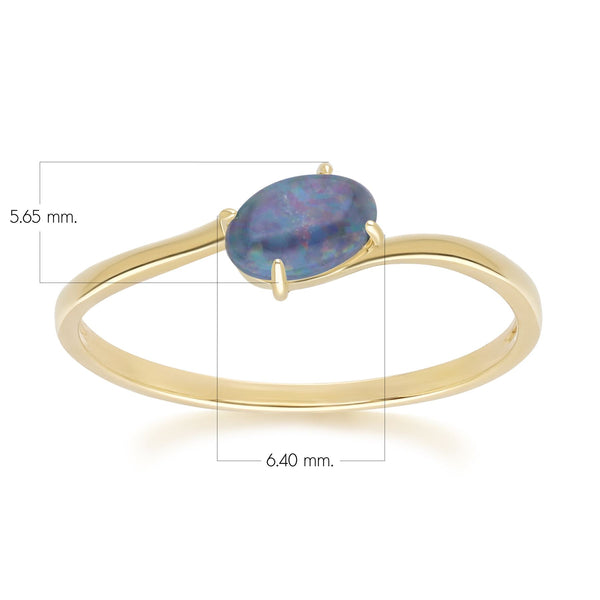 Gemondo Classic Oval Triplet Opal Ring In 9ct Yellow Gold