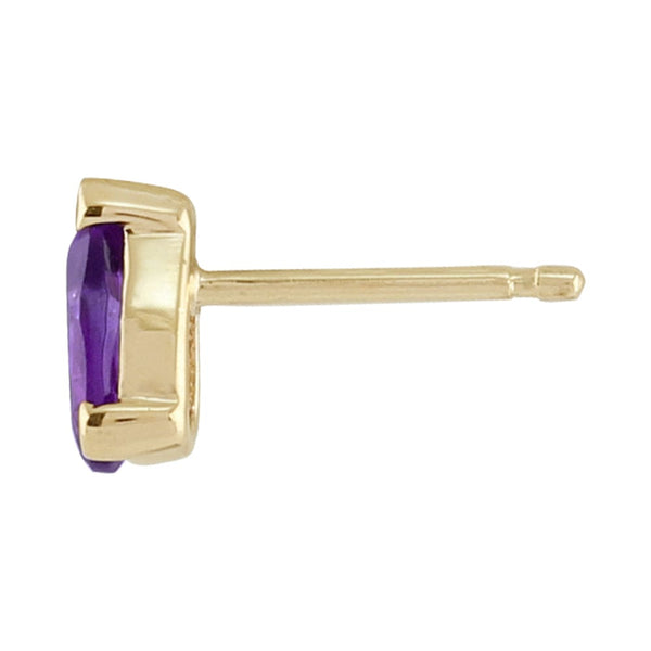 Gemondo Classic Pear Amethyst Stud Earrings In 9ct Yellow Gold