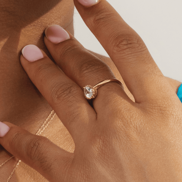 Gemondo Classic Pear Aquamarine Ring In 9ct Yellow Gold