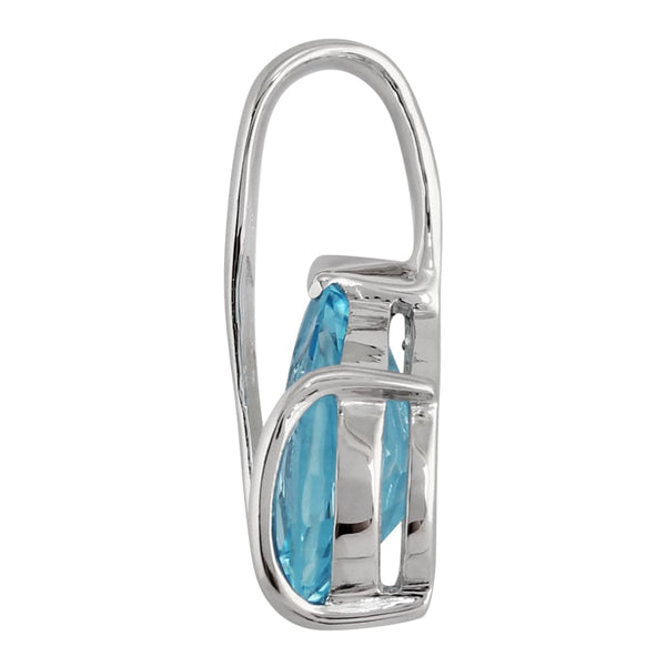 Gemondo Classic Pear Blue Topaz Pendant In 9ct White Gold