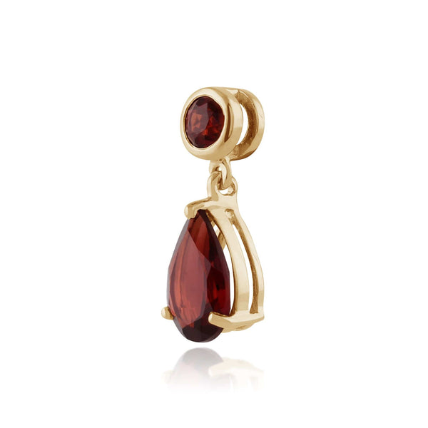Gemondo Classic Pear Garnet Pendant In 9ct Yellow Gold