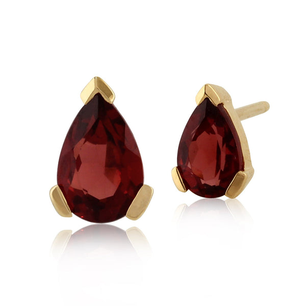 gemondo Classic Pear Garnet Stud Earrings in 9ct Yellow Gold gemondo Classic Pear Garnet Stud Earrings in 9ct Yellow Gold