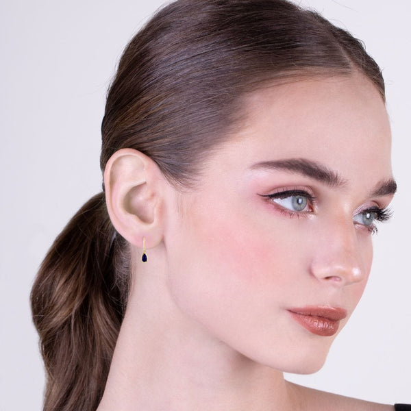 Gemondo Classic Pear Lapis Lazuli Drop Earrings In 9ct Yellow Gold