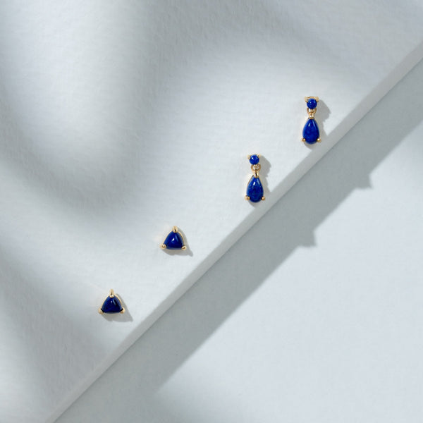 Gemondo Classic Pear Lapis Lazuli Drop Earrings In 9ct Yellow Gold