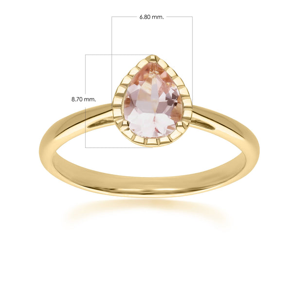 Gemondo Classic Pear Morganite Ring In 9ct Yellow Gold