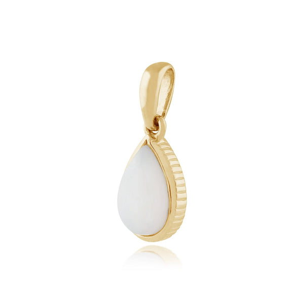Gemondo Classic Pear Opal Pendant In 9ct Yellow Gold