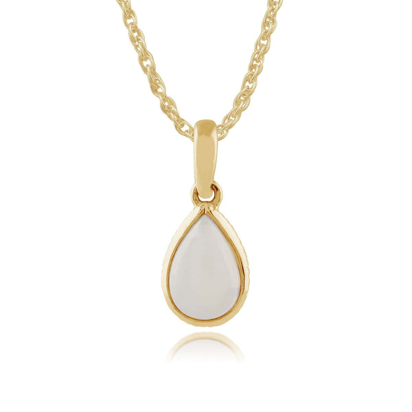gemondo Classic Pear Opal Pendant in 9ct Yellow Gold