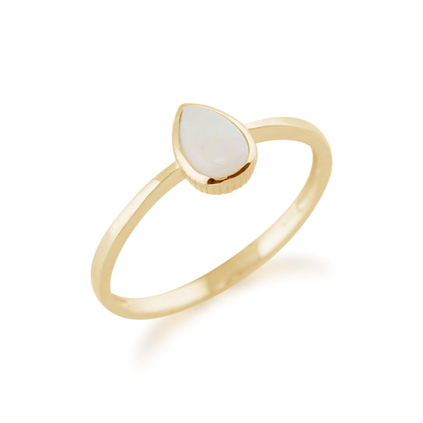 Gemondo Classic Pear Shaped Opal Ring In 9ct Yellow Gold