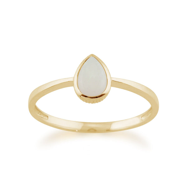 gemondo Classic Pear Shaped Opal Ring in 9ct Yellow Gold