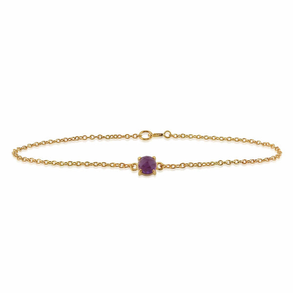 gemondo Classic Round Amethyst Checkerboard Bracelet in 9ct Yellow Gold