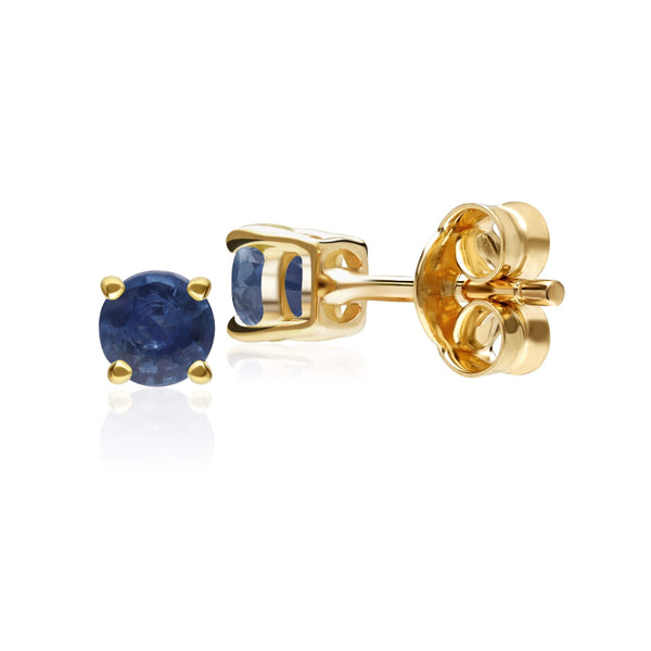 Gemondo Classic Round Blue Sapphire Stud Earrings In 9ct Yellow Gold 3.5mm
