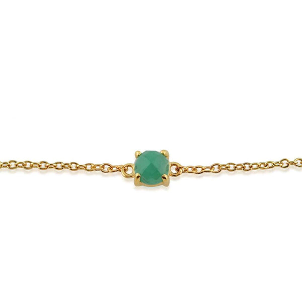 Gemondo Classic Round Emerald Checkerboard Bracelet In 9ct Yellow Gold