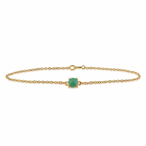 gemondo Classic Round Emerald Checkerboard Bracelet in 9ct Yellow Gold