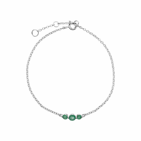 gemondo Classic Round Emerald Three Stone Gradient Bracelet in 925 Sterling Silver